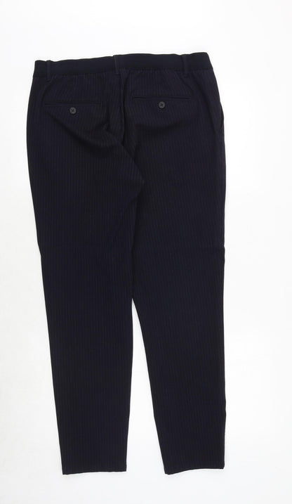 Preloved Zara Mens Blue Polyester 2 Piece Suit Trousers Size L Regular Zip - Back