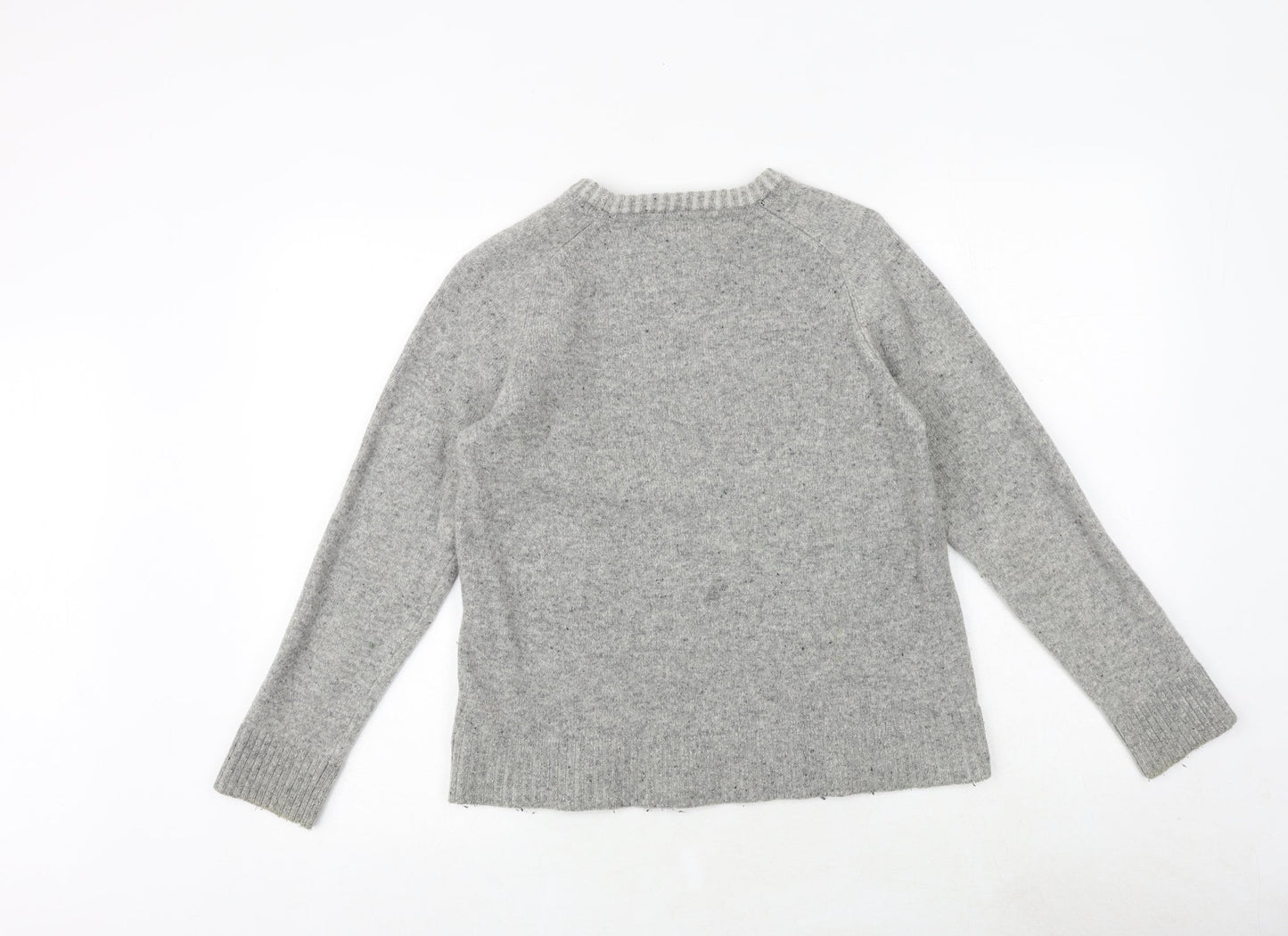 H&M Womens Grey Round Neck Acrylic Pullover Jumper Size S