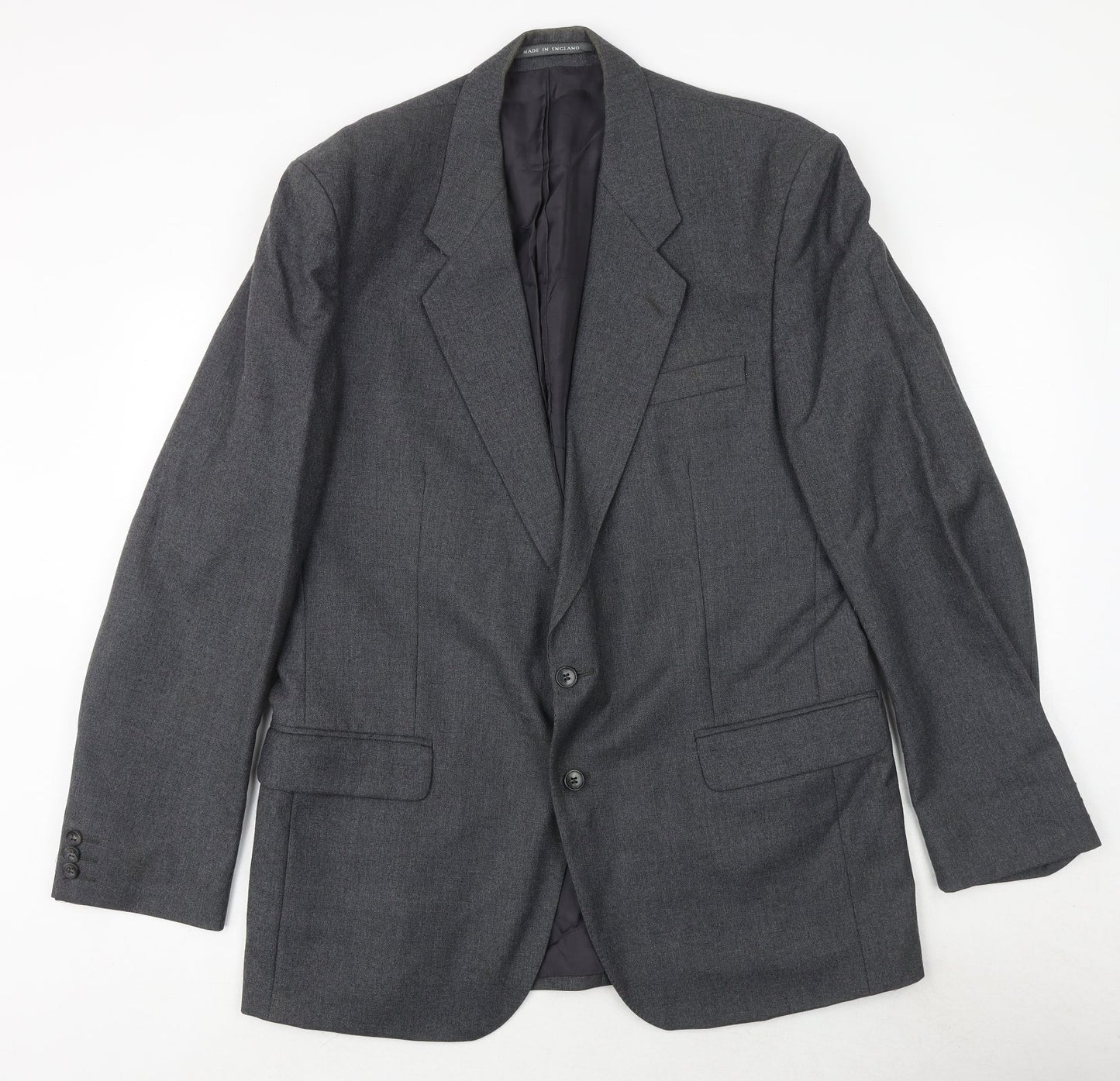 The Label Mens Grey Wool Jacket Suit Jacket Size 44 Regular