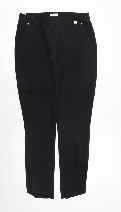 Country Casuals Womens Black Polyester Trousers Size 10 Regular Zip