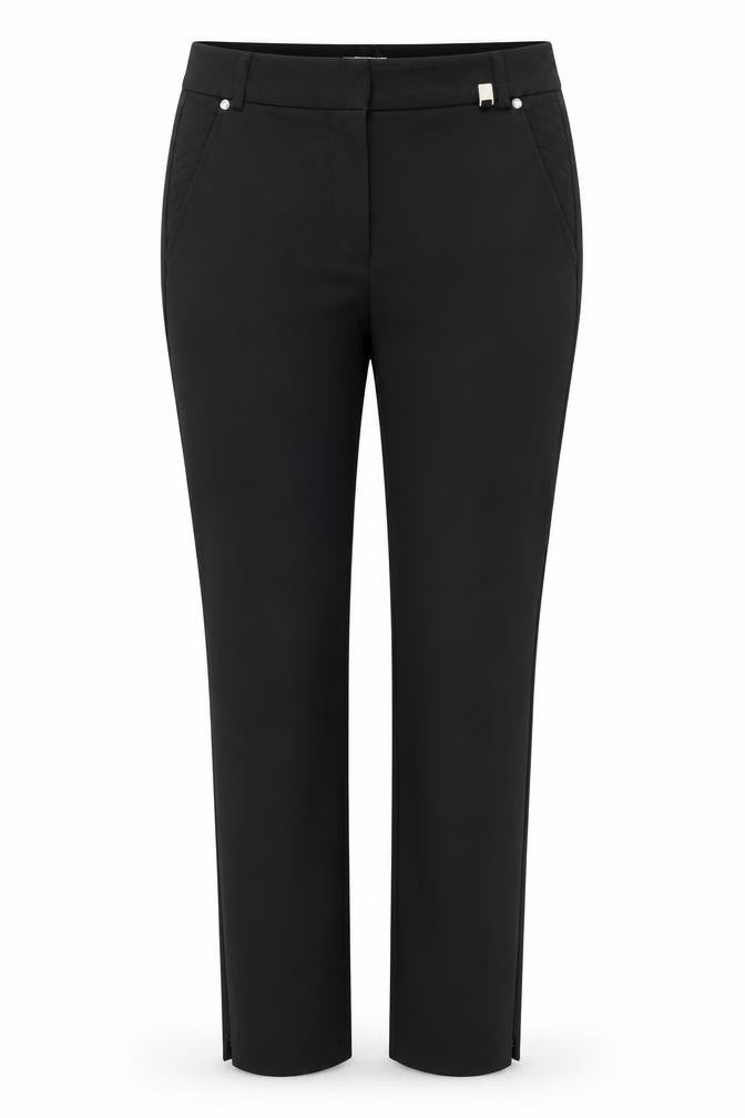 CC Womens Black Polyester Trousers Size 10 Regular Zip