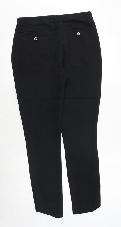Country Casuals Womens Black Polyester Trousers Size 10 Regular Zip