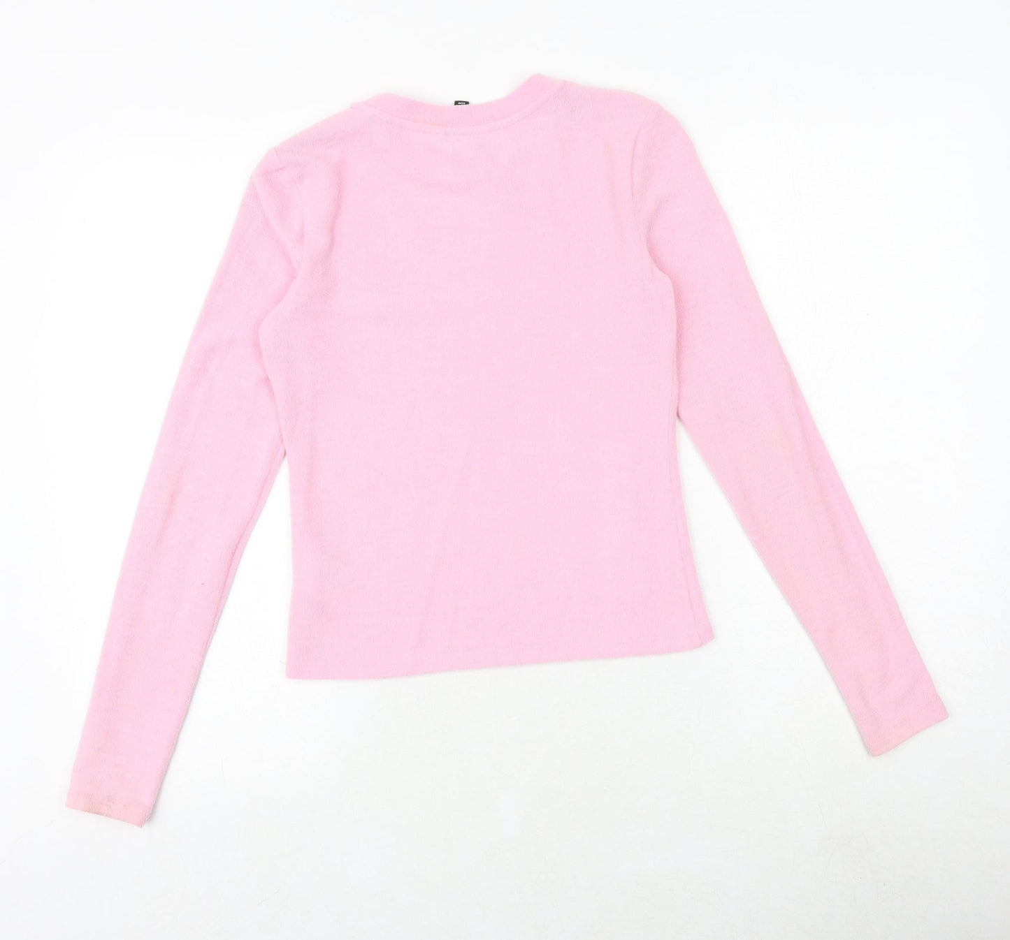 H&M Womens Pink Round Neck Polyester Pullover Jumper Size S