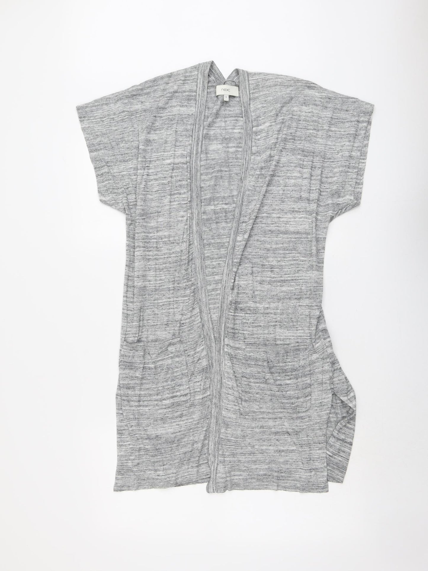 NEXT Womens Grey V-Neck Cotton Cardigan Jumper Size 10