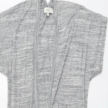 Next Womens Grey V-Neck Cotton Cardigan Jumper Size 10