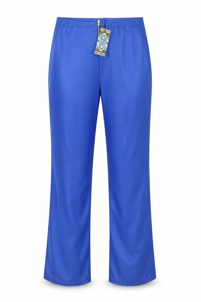 Boohoo Womens Blue Polyester Trousers Size 10 L30 in Regular Zip