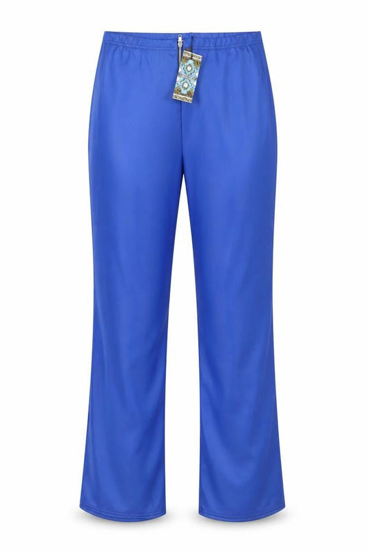 Boohoo Womens Blue Polyester Trousers Size 10 L30 in Regular Zip