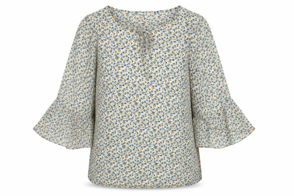 Miller's Womens Beige Floral Polyester Basic Blouse Size 12 Round Neck