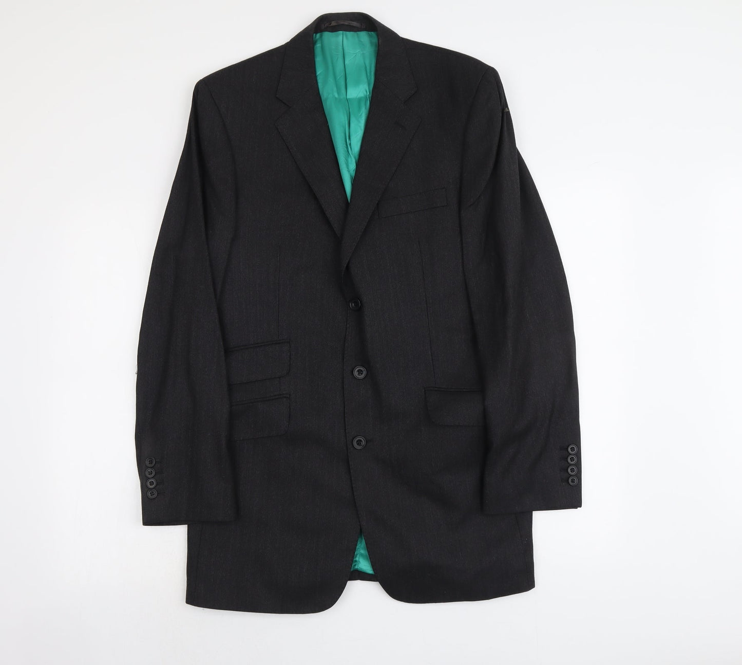 Roderick Charles Mens Grey Polyester Jacket Suit Jacket Size 40 Regular