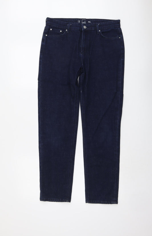 Meraki Womens Blue Cotton Straight Jeans Size 29 in L32 in Regular Button