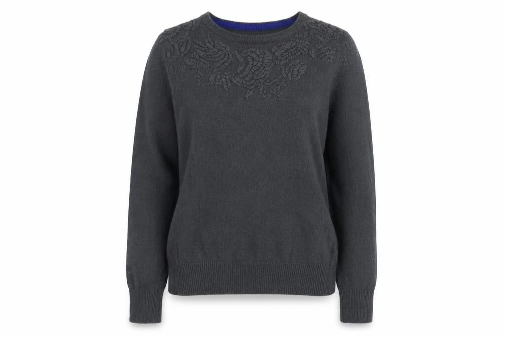 H&M Womens Grey Round Neck Polyamide Pullover Jumper Size M