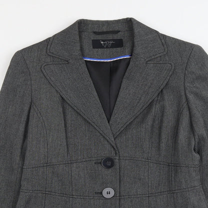 BHS Womens Grey Polyester Jacket Suit Jacket Size 10