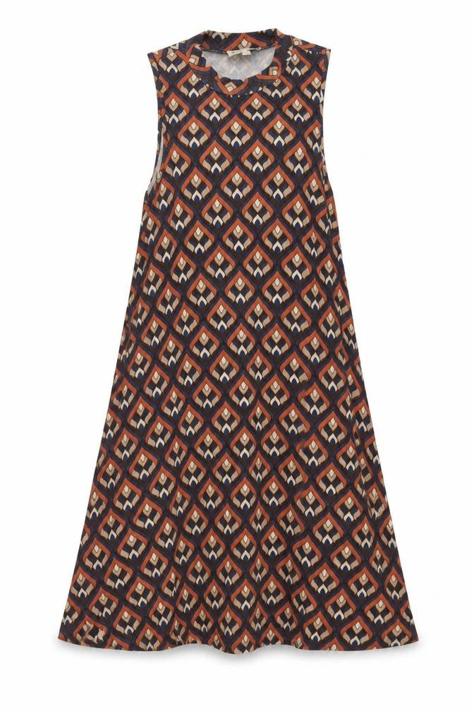 Apricot Womens Multicoloured Geometric Polyester A-Line Size 8 Round Neck Pullover