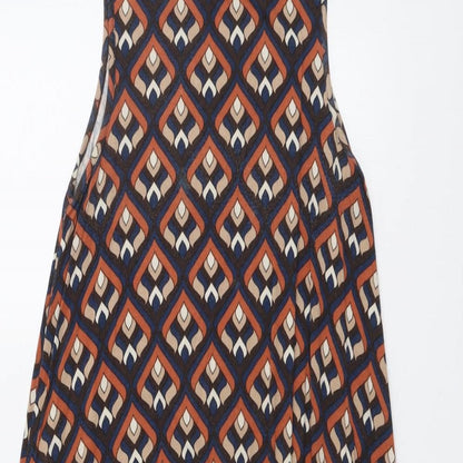 Apricot Womens Multicoloured Geometric Polyester A-Line Size 8 Round Neck Pullover