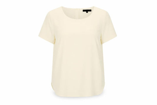 Marks and Spencer Womens Ivory Polyester Basic Blouse Size 12 Round Neck