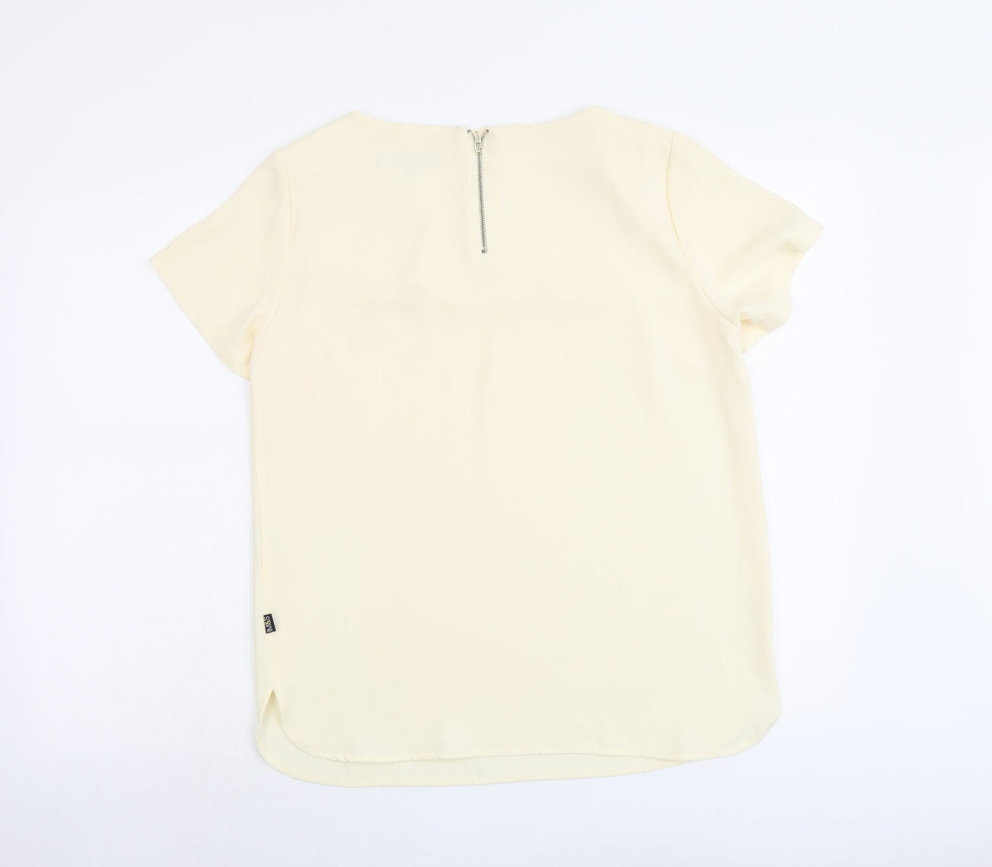 Marks and Spencer Womens Ivory Polyester Basic Blouse Size 12 Round Neck