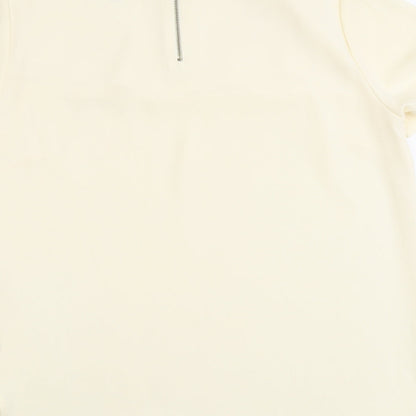 Marks & Spencer Womens Ivory Polyester Basic Blouse Size 12 Round Neck
