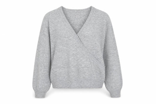 Miss Selfridge Womens Grey V-Neck Acrylic Pullover Jumper Size 6