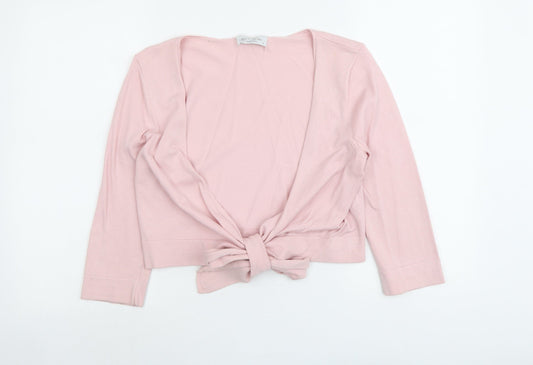 Portmans Womens Pink V-Neck Viscose Shrug Jumper Size M