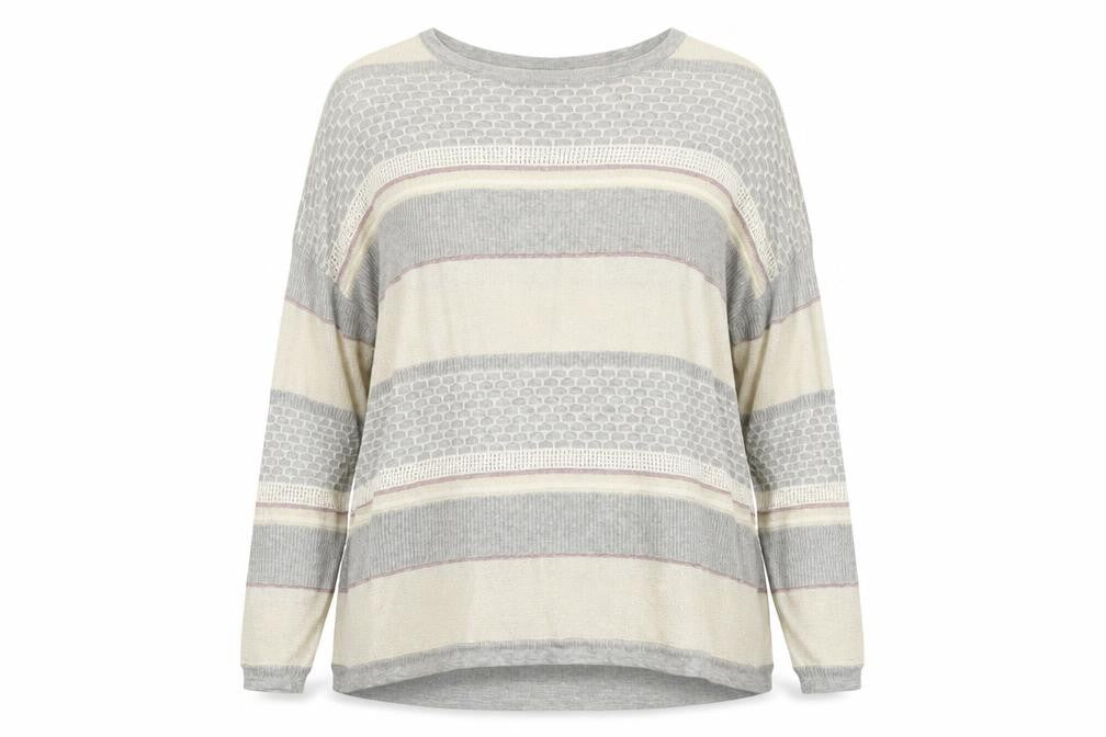 Warehouse Womens Multicoloured Round Neck Geometric Viscose Pullover Jumper Size 12