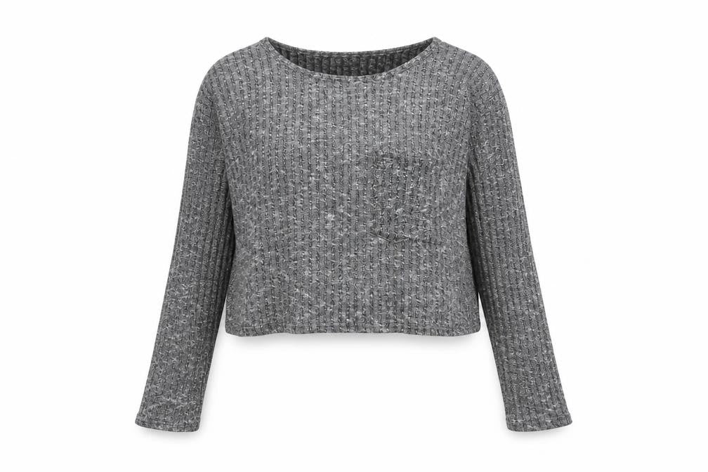 Topshop Womens Grey Round Neck Polyester Pullover Jumper Size 8