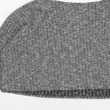 Topshop Womens Grey Round Neck Polyester Pullover Jumper Size 8