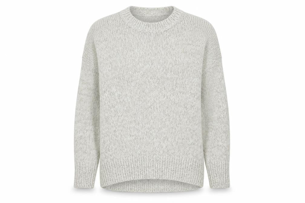 New Look Womens Grey Round Neck Acrylic Pullover Jumper Size M