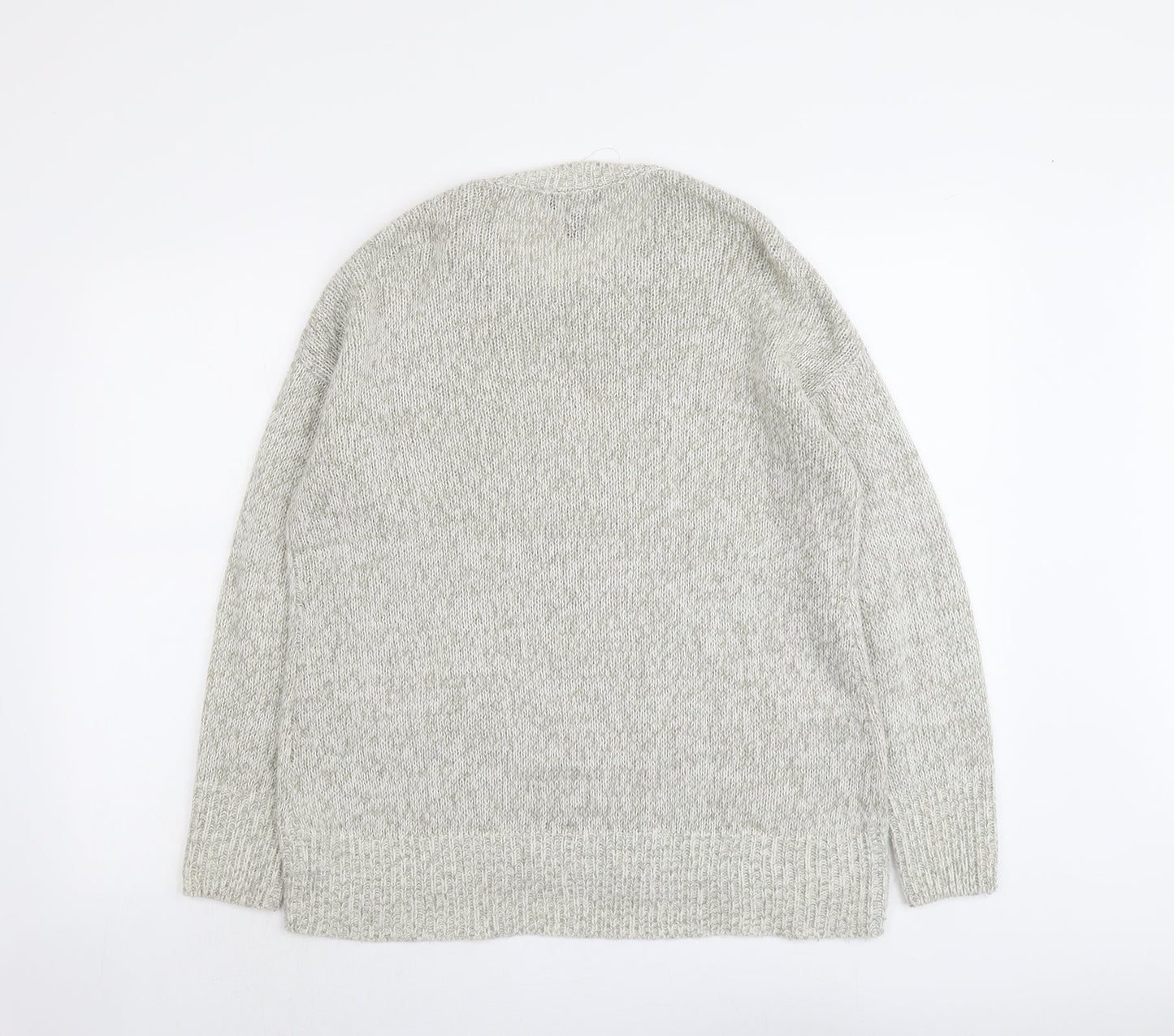 New Look Womens Grey Round Neck Acrylic Pullover Jumper Size M
