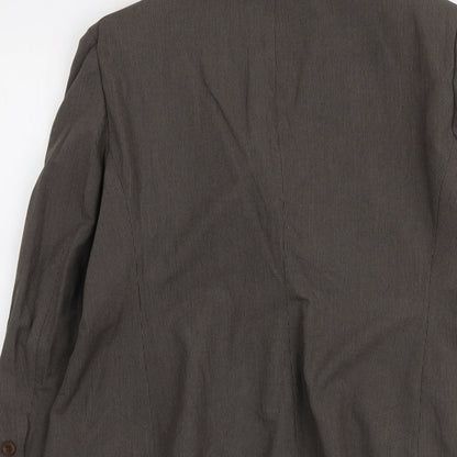 Autonomy Womens Brown Striped Polyester Jacket Suit Size 16
