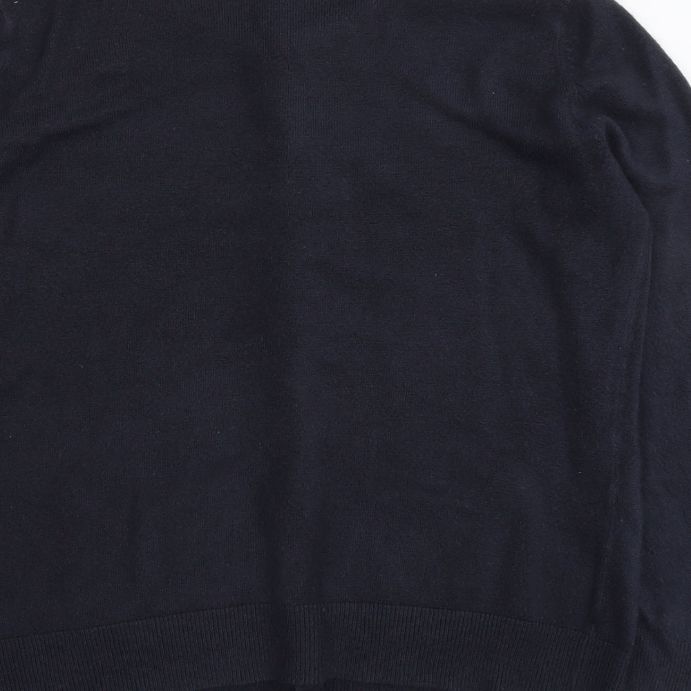 Bonmarché Womens Blue Round Neck Acrylic Cardigan Jumper Size S