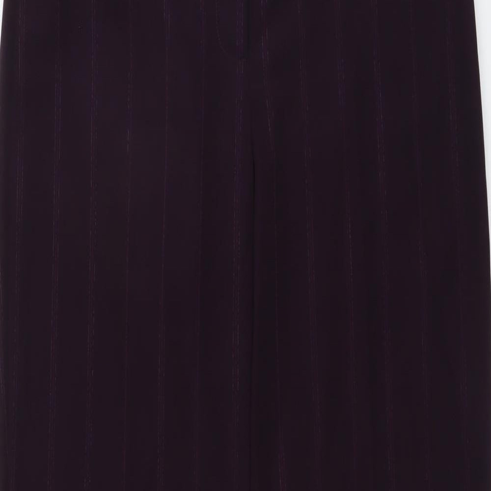M&Co Womens Purple Polyester Trousers Size 12 L30 in Regular Button