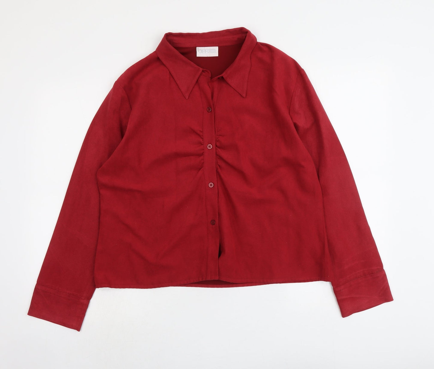Offshoot Womens Red Polyester Basic Button-Up Size M Collared
