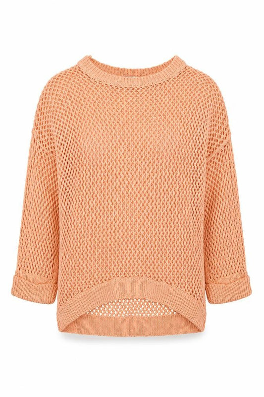 Wallis Womens Orange Round Neck Acrylic Pullover Jumper Size L
