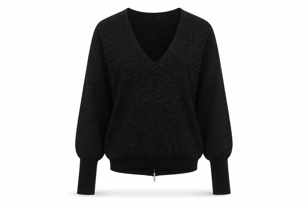 Oasis Womens Black Round Neck Cotton Pullover Jumper Size S