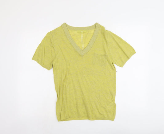NEXT Womens Green V-Neck Acrylic Pullover Jumper Size 10