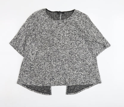 Forever 21 Womens Grey Round Neck Cotton Pullover Jumper Size L