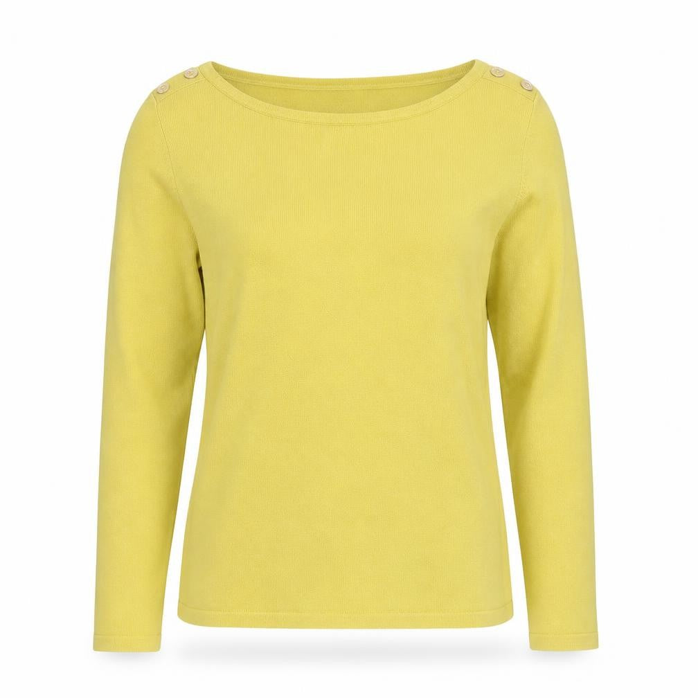 M&Co Womens Yellow Boat Neck Viscose Pullover Jumper Size 12
