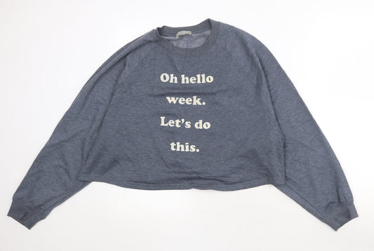 New Look Womens Blue Polyester Pullover Sweatshirt Size L Pullover - Let's Do This