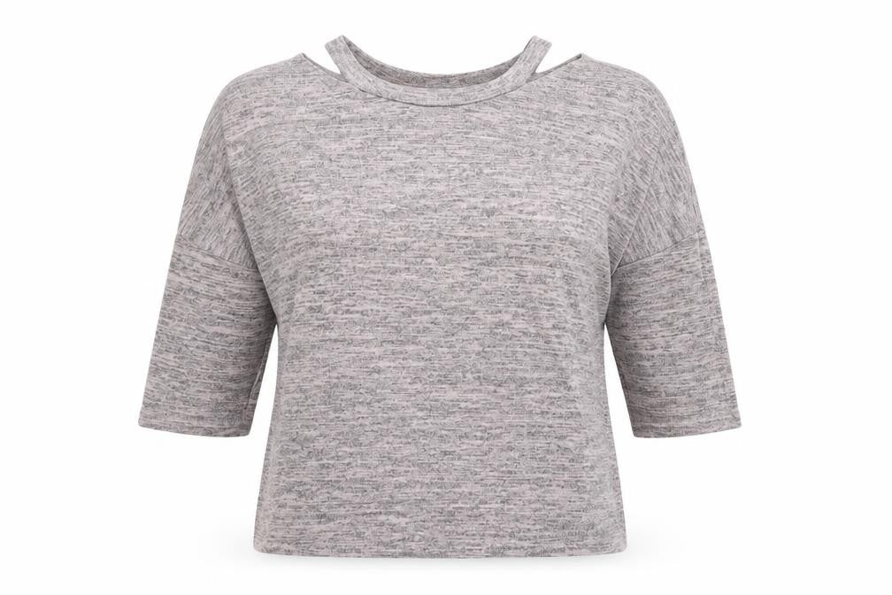 New Look Womens Grey Round Neck Polyester Pullover Jumper Size S