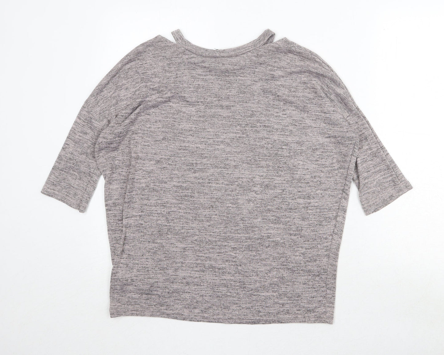 New Look Womens Grey Round Neck Polyester Pullover Jumper Size S