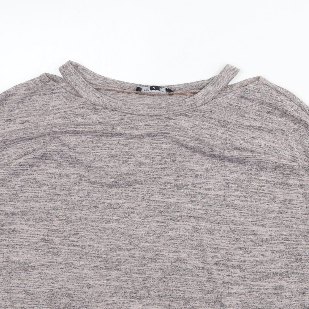 New Look Womens Grey Round Neck Polyester Pullover Jumper Size S