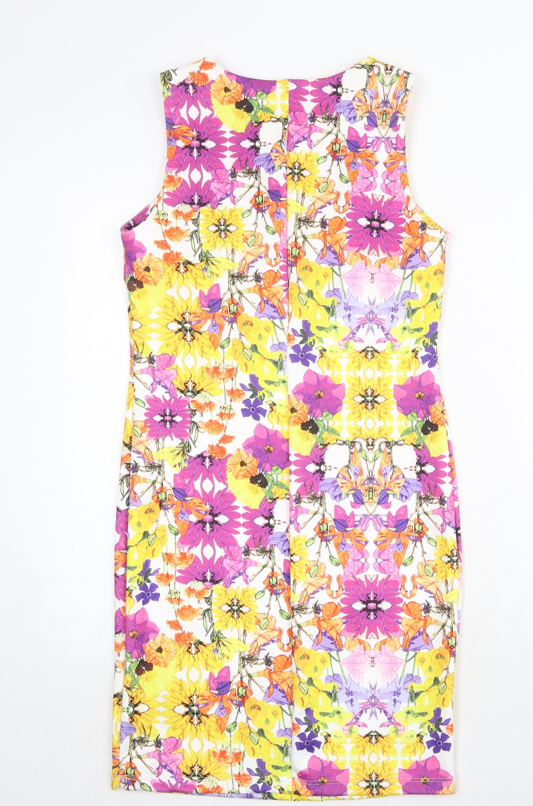 Body Flirt Womens Multicoloured Floral Polyester Pencil Dress Size S Boat Neck Pullover