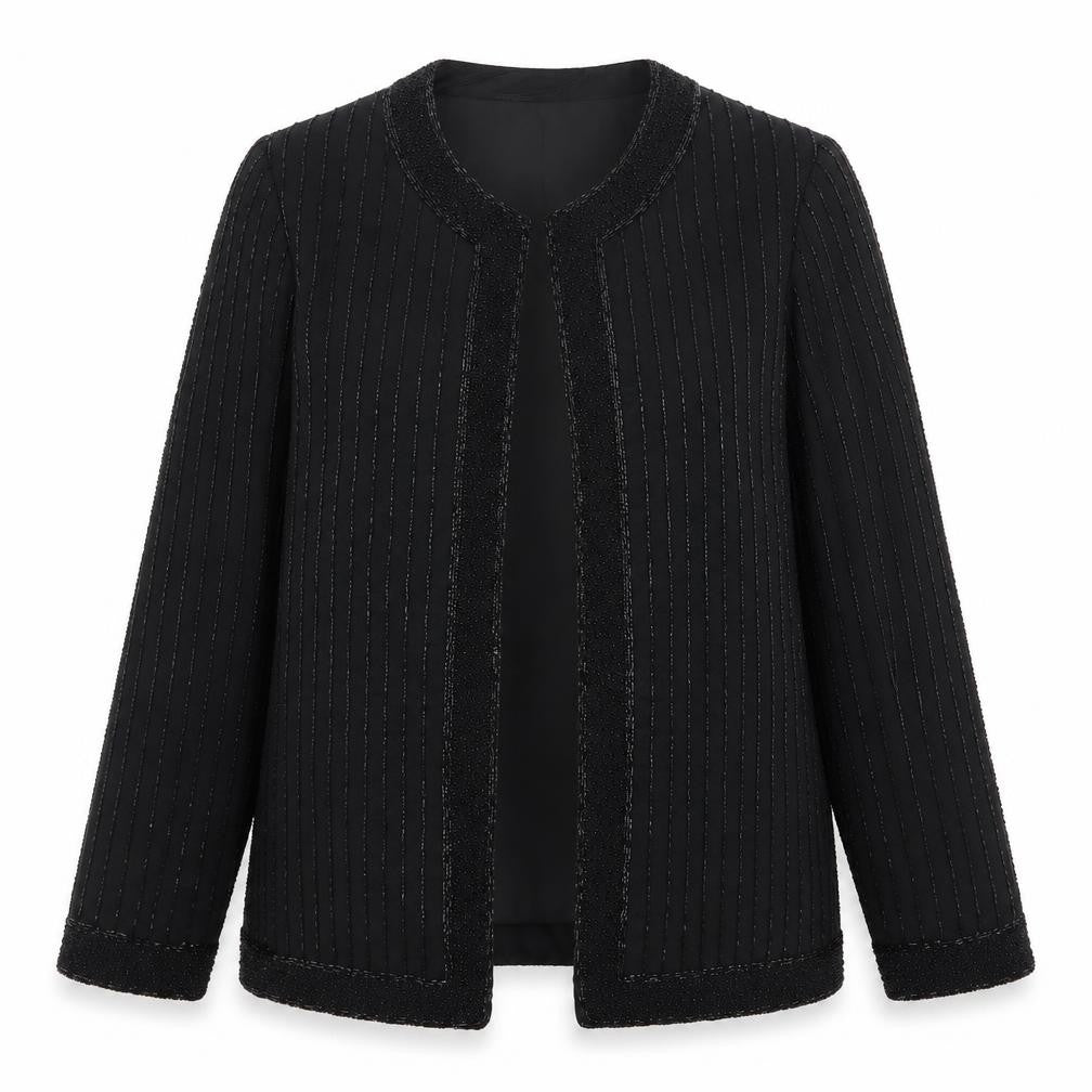 Canada Womens Black Polyester Jacket Blazer Size 10 - Beaded