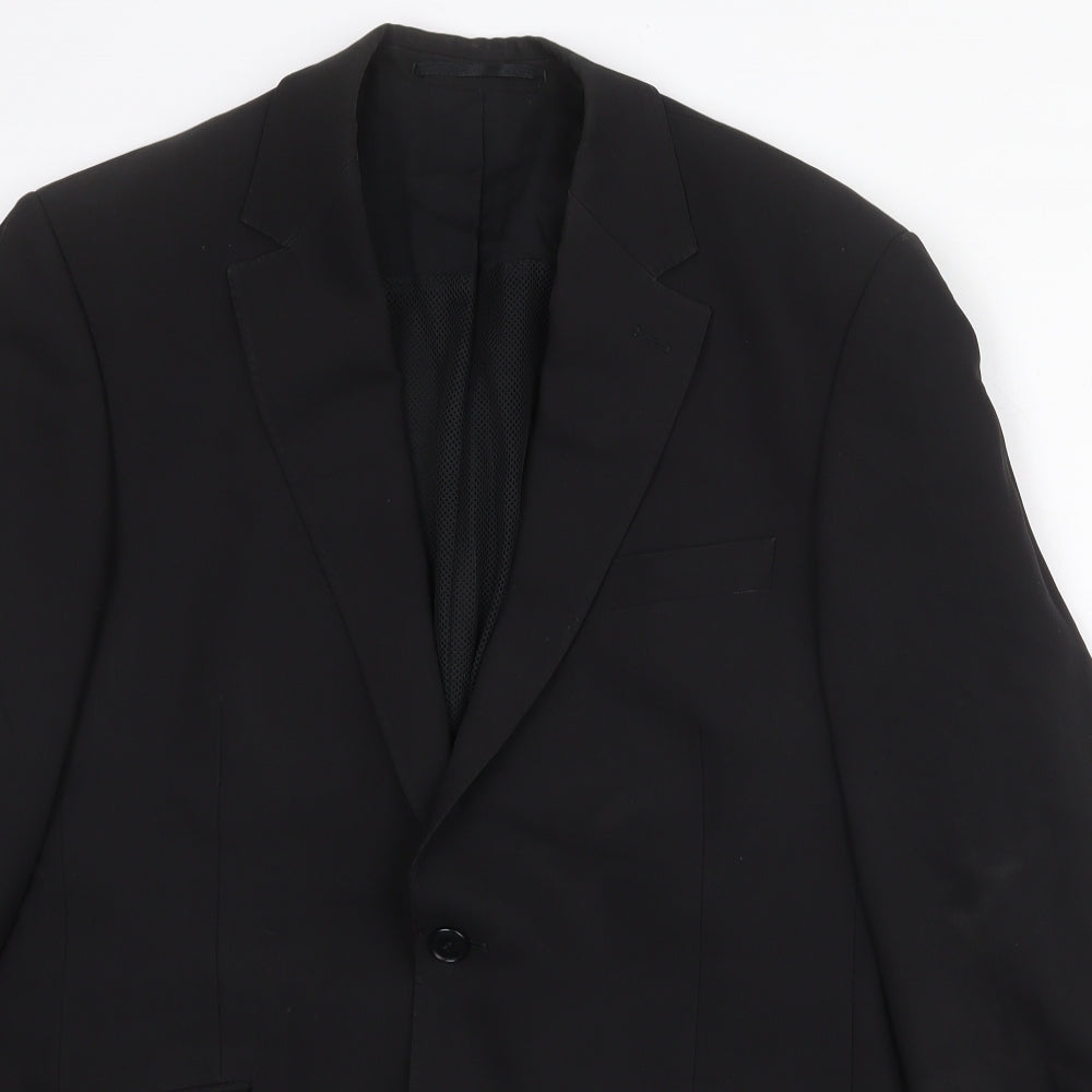 Voyager Mens Black Polyester Jacket Suit Jacket Size 40 Regular