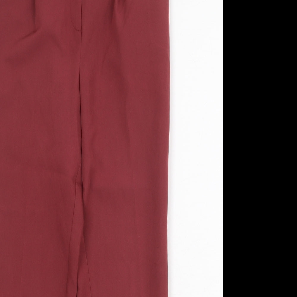 New Look Womens Red Polyester Chino Trousers Size 8 Regular Zip