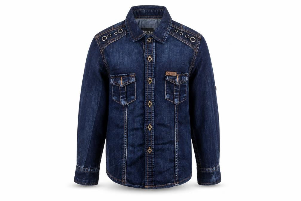 Seven Eagle Boys Blue Jacket Size 6 Years Button - Eyelet Detail