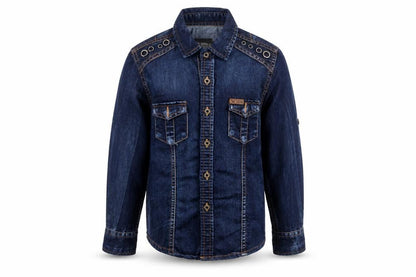Seven Eagle Boys Blue Jacket Size 6 Years Button - Eyelet Detail
