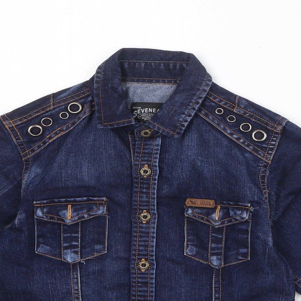 Seven Eagle Boys Blue Jacket Size 6 Years Button - Eyelet Detail