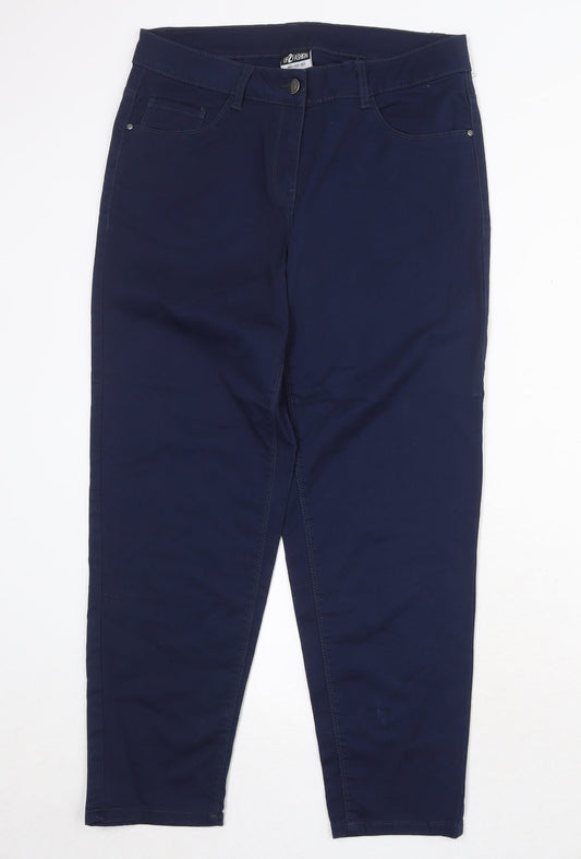 Up2Fashion Womens Blue Cotton Tapered Jeans Size 32 in Regular Zip