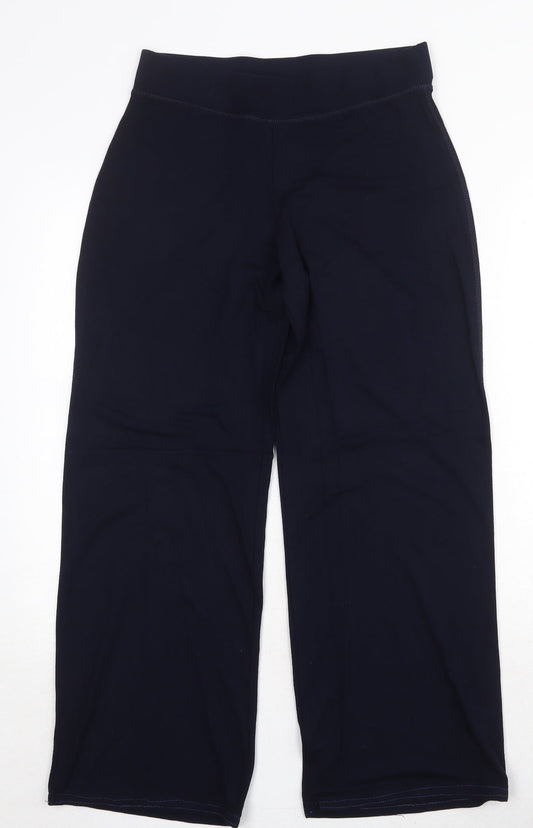 Marks and Spencer Womens Blue Viscose Trousers Size 10 Regular